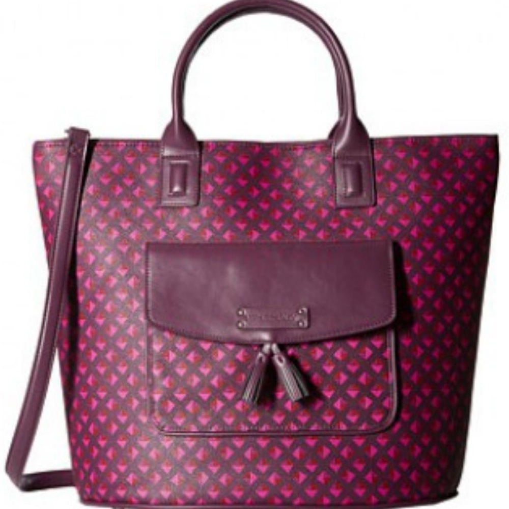 Vera Bradley leather tote with tassels